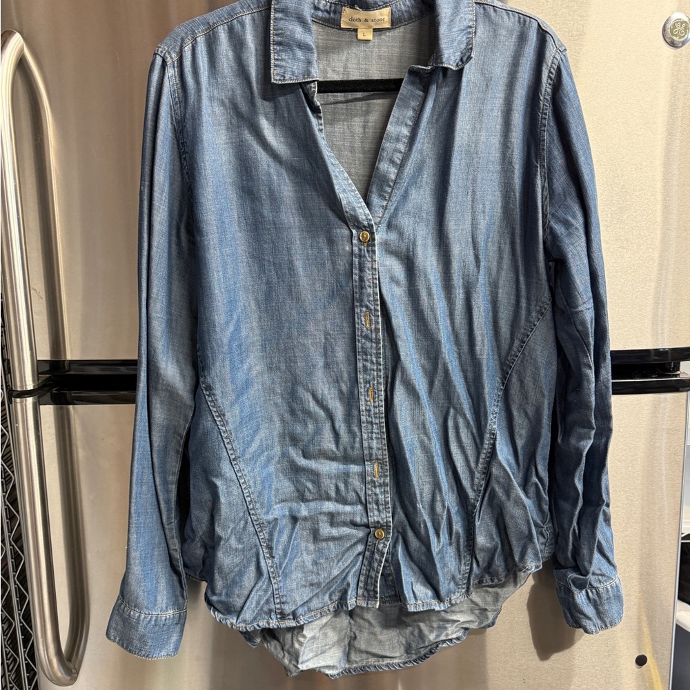 Cloth & Stone Blue Button Down Shirt